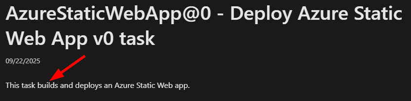 Azure DevOps Static Web App Task